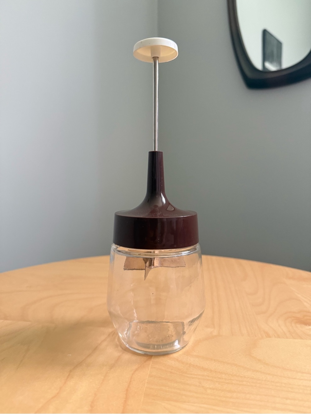 Brown Vintage Androck Canada Glass Nut Veggie Mincer Chopper Kitchen Tool MCM